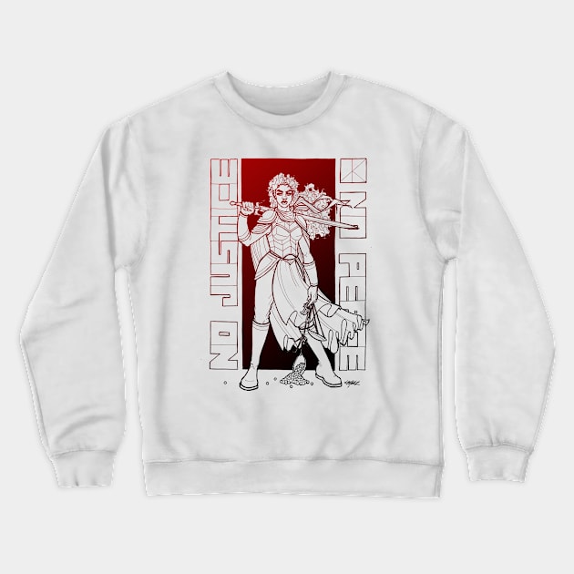 Lady Justice - No Justice, No Peace Crewneck Sweatshirt by Indi Martin